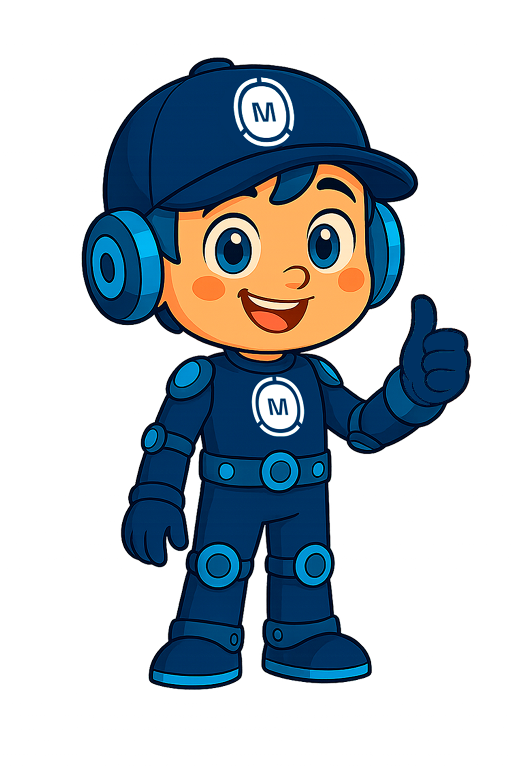 Mascote do CiênciasLab fazendo positivo