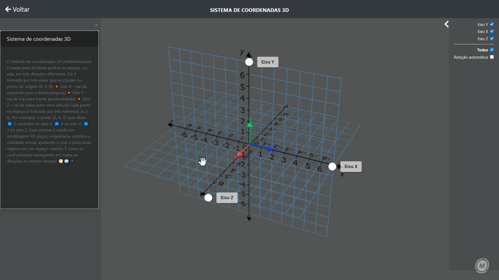 Sistema de coordenadas 3D